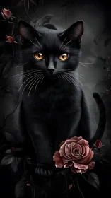 Obsidian Gaze: A Black Cat's Gothic Rose Romance.