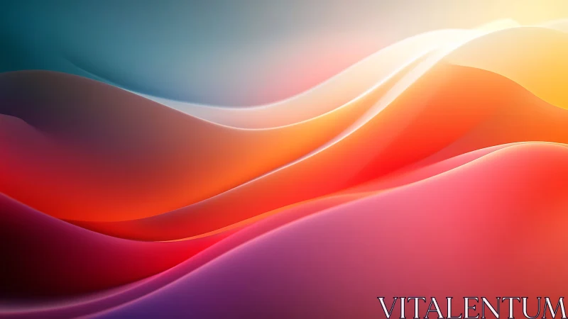 Layered abstract gradient waves in warm and cool colors.