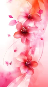 Floral Gradient Abstraction with Layered Botanical Forms.