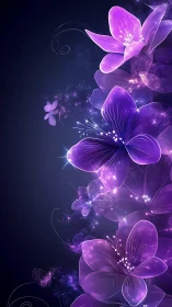 Luminescent Purple Flowers with Glowing Effects