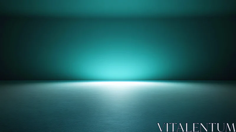 Soft teal horizon glows across a calm, reflective surface