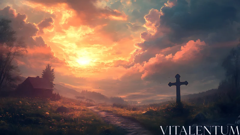 Sunlit country path where memory, dusk, and hope linger.