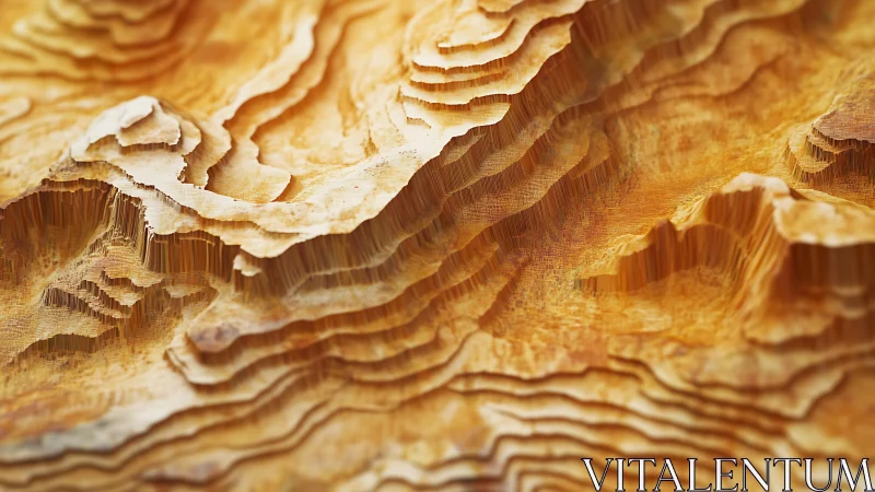 Abstract topographic landscape in warm earth tones, 3D render.