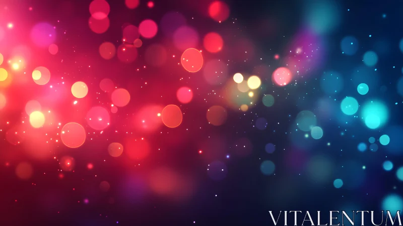 Vibrant bokeh lights in abstract colorful digital background.