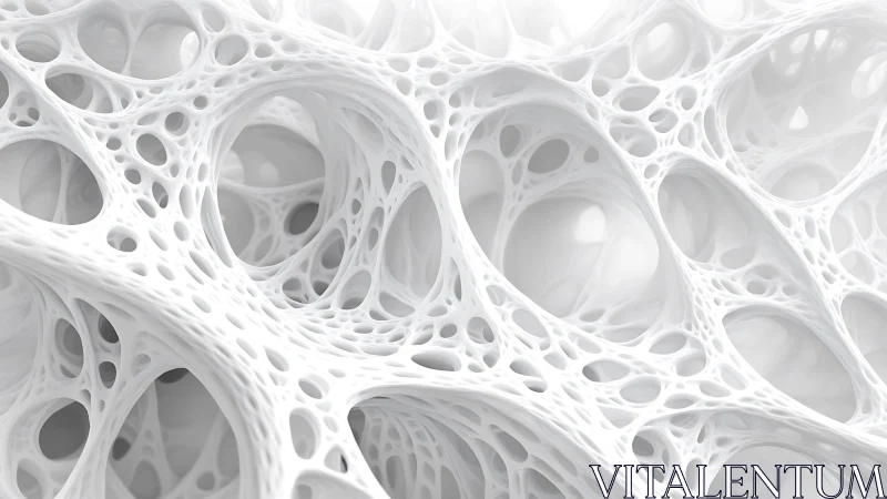Abstract White Organic Mesh Structure, Futuristic 3D Render.