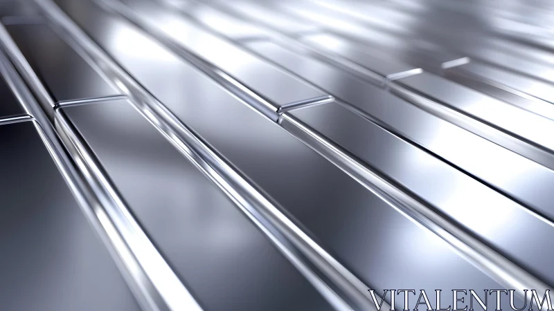 Shiny metallic surface with geometric lines in modern abstract style.