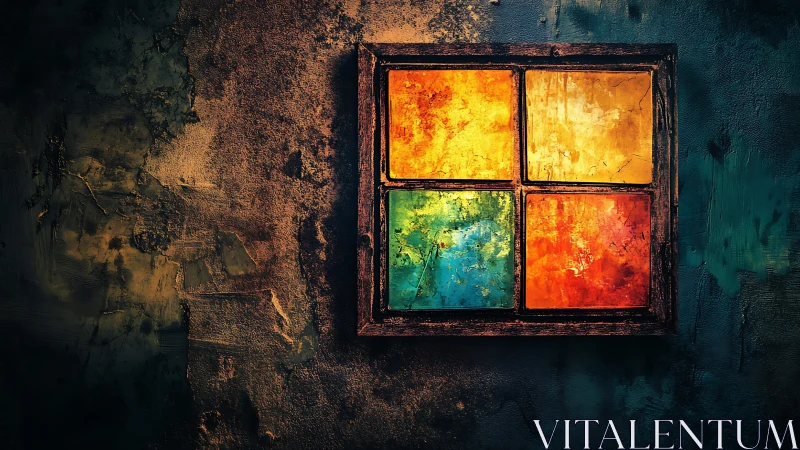 Weathered color window remembers forgotten digital sunsets