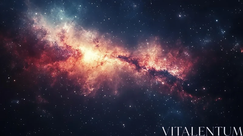 Stellar nebula band with dense starfield in deep space.