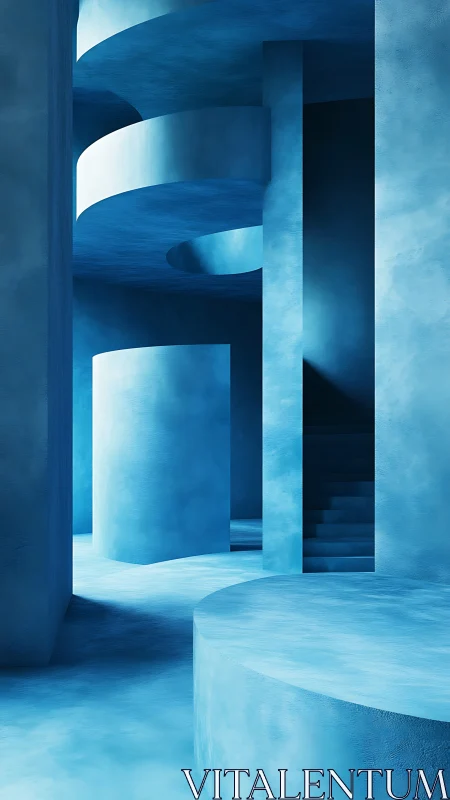 Luminous Spiraling Corridors: A Study in Architectural Geometry.