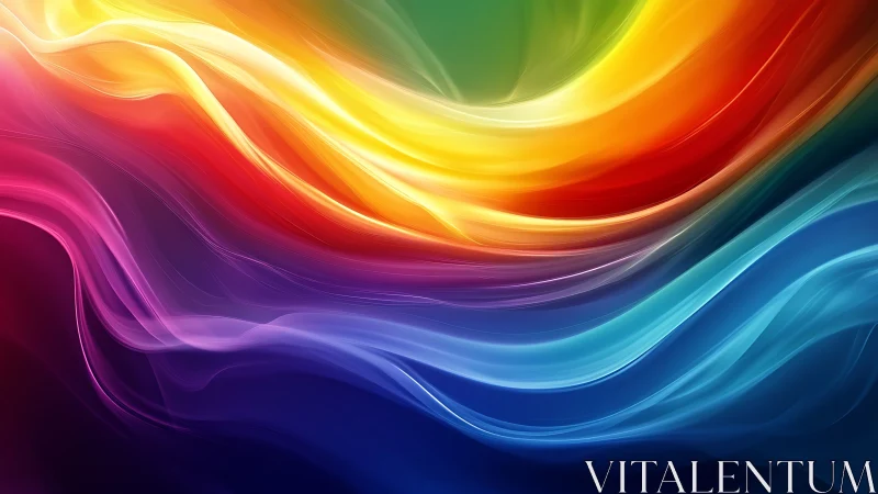 Colorful luminous wave gradients flow diagonally across frame