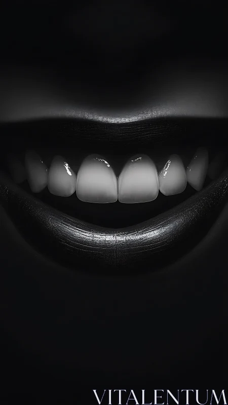 Nocturnal grin carved from shadow and porcelain light.