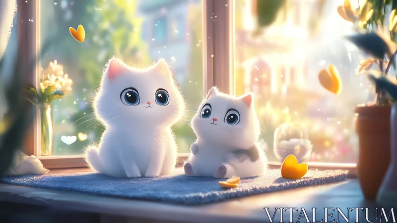 Luminescent Whisker Companions: A Window-Side Reverie.