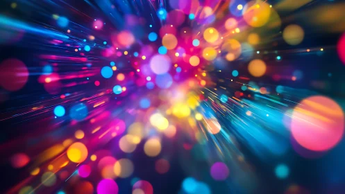 Vibrant Burst of Colorful Light in Abstract Digital Art Style.