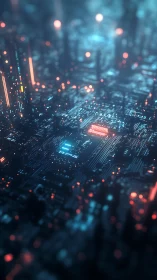 Futuristic neon circuit city pulses with digital energy.
