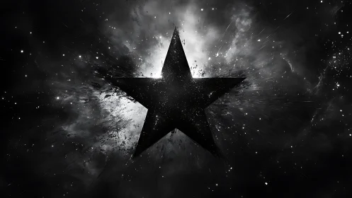 Monochrome stellar burst isolates a central silhouetted star form