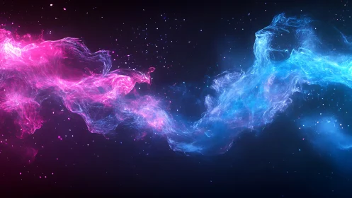 Dual chromatic nebula filaments in deep space void field