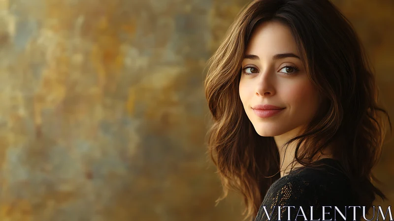 Warm portrait of a smiling young woman in soft golden light.