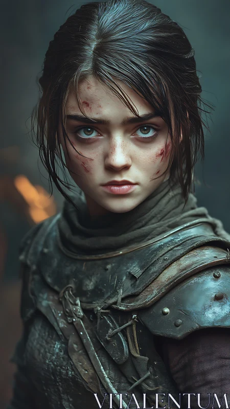 Steel-gazed young rogue in rain-darkened battle leathers.