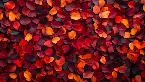 Crimson leaf confetti cascading in a fiery autumn hush.