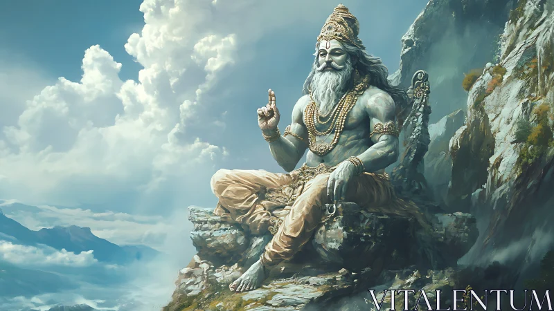 Mountain sage of calm skies in quiet conversation with clouds.