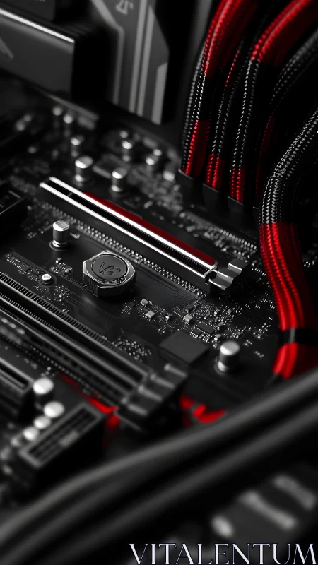 Close view shows detailed computer motherboard layout