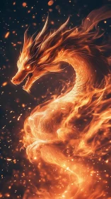 Blazing Ember Serpent Coiled in Nightfall Sparks of Myth.