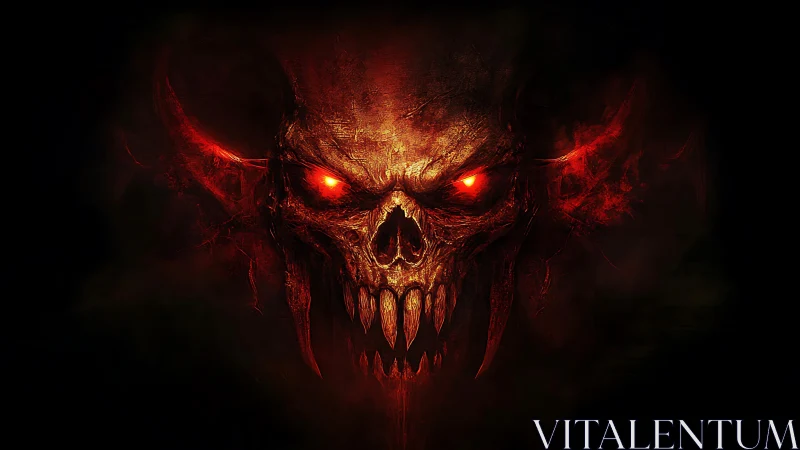 Hellfire skull king blazing through the abyssal dark.