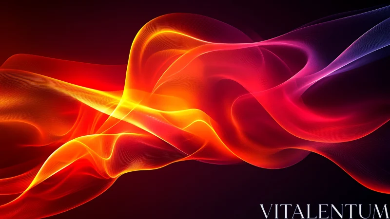 Luminous Wave Dance: A Symphony of Fiery Energy.