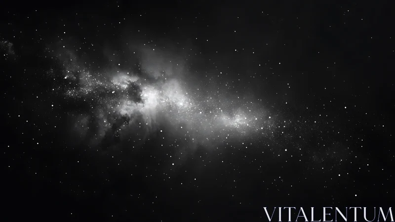 Silent galactic band in monochrome starfield expanse.