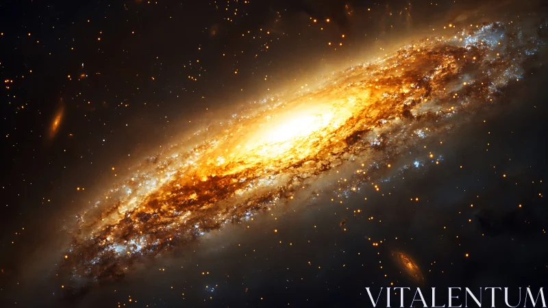 Starlit inferno swirling at the luminous heart of a galaxy.