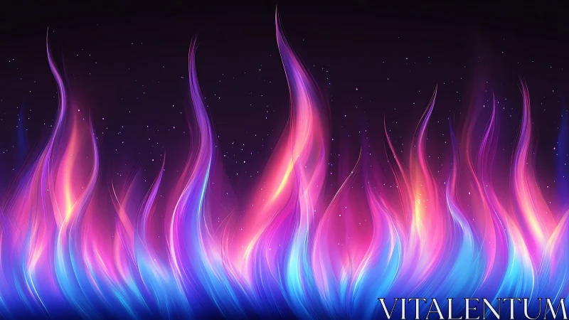 Neon Aurora Flames Dance Through Cosmic Darkness