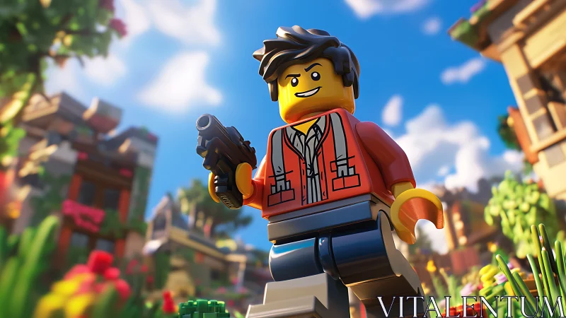 3D Lego hero character in vibrant cinematic close-up shot.