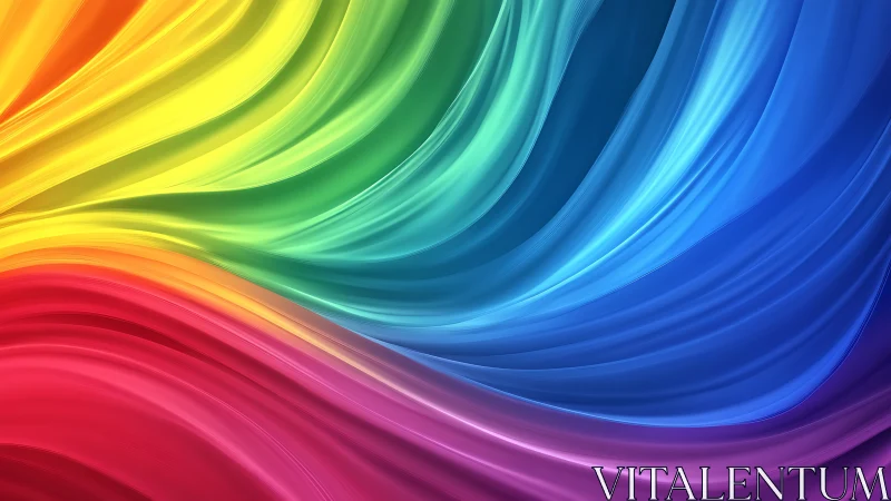 Sweeping rainbow silk waves in luminous digital motion.