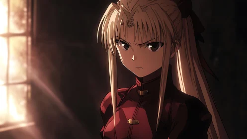 Backlit anime heroine studies in moody chiaroscuro lighting