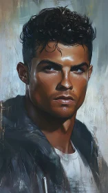 Intense male portrait painted with dramatic directional light