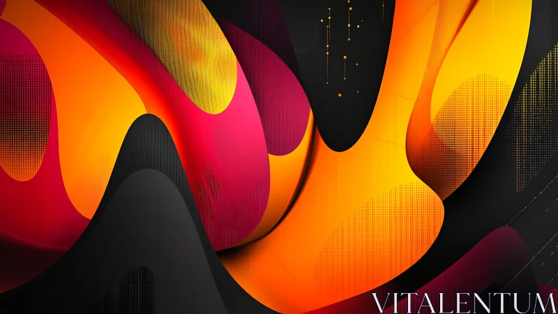 Molten Neon Ribbons Dive Through Midnight Geometry.