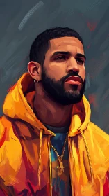 Bold portrait of a hoodie-clad dreamer in vivid strokes.