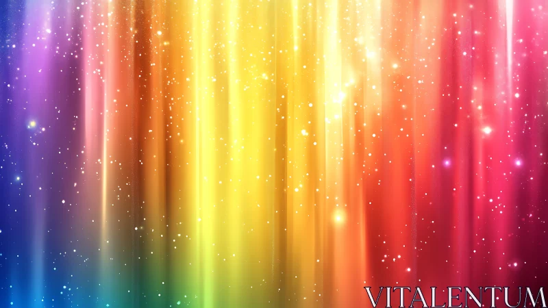 Multicolor vertical light streaks with glittering particle bokeh field