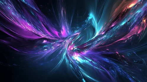 Prismatic cosmic vortex in radiant neon fractal bloom.