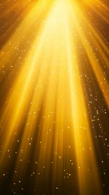 Volumetric golden light shafts with suspended glitter particles