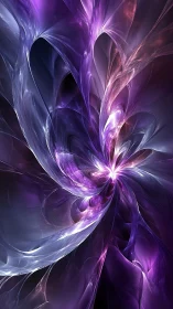 Fractal energy bloom forms luminous translucent petals in motion