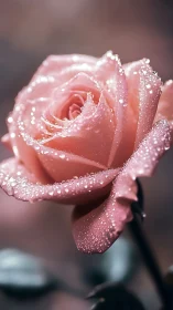 Pearl-Kissed Blush Rose Blooms with Dewy Sparkle