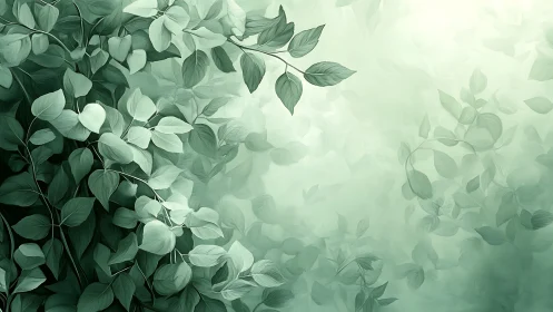 Layered green foliage with soft gradient background.