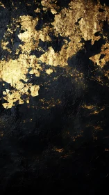 Black textured surface with irregular gold metallic foil.