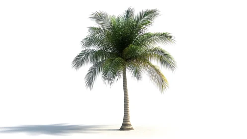 Sunny beach palm tree inviting a moment of daydreaming.