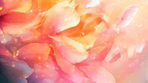 Dreamy Petals Dance in Warm Golden Light.