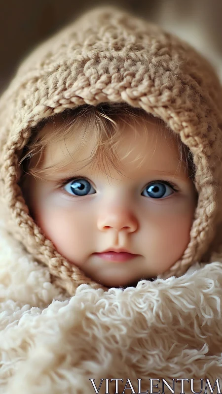 Soft-Rendered Infant Portrait with Textural Warmth.