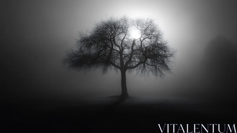 Solitary winter tree swallowing the pale ghost of dawn.