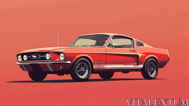 Sunny-day classic Mustang cruising through graphic nostalgia.