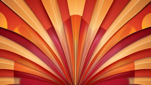 Radiating orange and red curves form symmetric abstract pattern